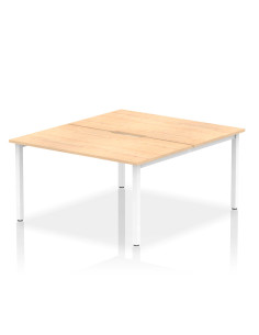 Dynamic Evolve Plus 1400mm B2B 2 Person Office Bench Desk Maple Top White Frame BE154
