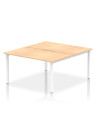 Dynamic Evolve Plus 1400mm B2B 2 Person Office Bench Desk Maple Top White Frame BE154