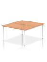 Dynamic Evolve Plus 1400mm B2B 2 Person Office Bench Desk Oak Top White Frame BE155