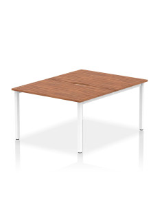 Dynamic Evolve Plus 1200mm B2B 2 Person Office Bench Desk Walnut Top White Frame BE157