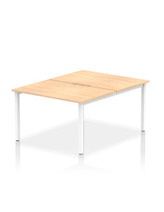 Dynamic Evolve Plus 1200mm B2B 2 Person Office Bench Desk Maple Top White Frame BE159