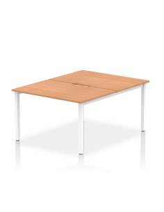 Dynamic Evolve Plus 1200mm B2B 2 Person Office Bench Desk Oak Top White Frame BE160