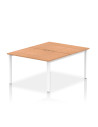 Dynamic Evolve Plus 1200mm B2B 2 Person Office Bench Desk Oak Top White Frame BE160