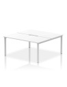 Dynamic Evolve Plus 1600mm B2B 2 Person Office Bench Desk White Top Silver Frame BE166
