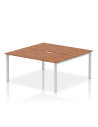 Dynamic Evolve Plus 1600mm B2B 2 Person Office Bench Desk Walnut Top Silver Frame BE167