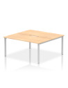 Dynamic Evolve Plus 1600mm B2B 2 Person Office Bench Desk Maple Top Silver Frame BE169