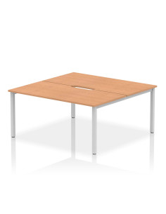 Dynamic Evolve Plus 1600mm B2B 2 Person Office Bench Desk Oak Top Silver Frame BE170