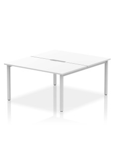 Dynamic Evolve Plus 1400mm B2B 2 Person Office Bench Desk White Top Silver Frame BE171