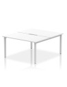 Dynamic Evolve Plus 1400mm B2B 2 Person Office Bench Desk White Top Silver Frame BE171