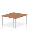 Dynamic Evolve Plus 1400mm B2B 2 Person Office Bench Desk Walnut Top Silver Frame BE172