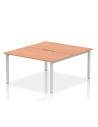Dynamic Evolve Plus 1400mm B2B 2 Person Office Bench Desk Beech Top Silver Frame BE173