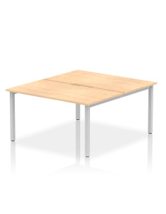 Dynamic Evolve Plus 1400mm B2B 2 Person Office Bench Desk Maple Top Silver Frame BE174