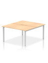 Dynamic Evolve Plus 1400mm B2B 2 Person Office Bench Desk Maple Top Silver Frame BE174
