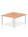 Dynamic Evolve Plus 1400mm B2B 2 Person Office Bench Desk Oak Top Silver Frame BE175