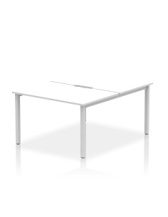 Dynamic Evolve Plus 1200mm B2B 2 Person Office Bench Desk White Top Silver Frame BE176