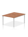 Dynamic Evolve Plus 1200mm B2B 2 Person Office Bench Desk Walnut Top Silver Frame BE177
