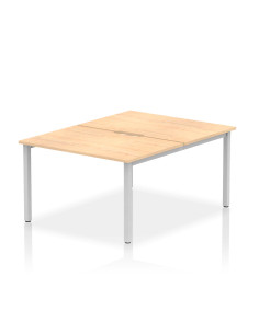 Dynamic Evolve Plus 1200mm B2B 2 Person Office Bench Desk Maple Top Silver Frame BE179