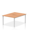 Dynamic Evolve Plus 1200mm B2B 2 Person Office Bench Desk Oak Top Silver Frame BE180