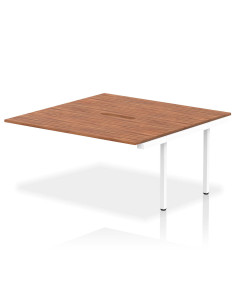 Dynamic Evolve Plus 1600mm B2B Office Bench Desk Ext Kit Walnut Top White Frame BE187