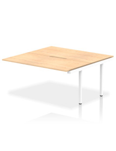 Dynamic Evolve Plus 1600mm B2B Office Bench Desk Ext Kit Maple Top White Frame BE189