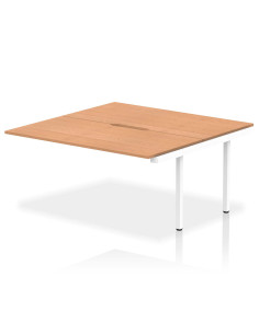 Dynamic Evolve Plus 1600mm B2B Office Bench Desk Ext Kit Oak Top White Frame BE190