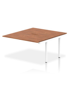 Dynamic Evolve Plus 1400mm B2B Office Bench Desk Ext Kit Walnut Top White Frame BE192