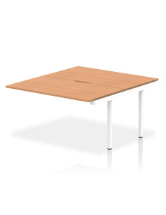 Dynamic Evolve Plus 1400mm B2B Office Bench Desk Ext Kit Oak Top White Frame BE195