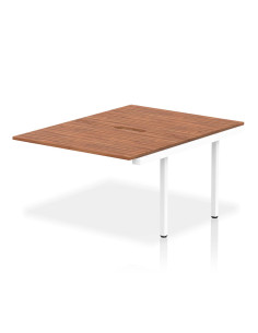 Dynamic Evolve Plus 1200mm B2B Office Bench Desk Ext Kit Walnut Top White Frame BE197