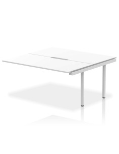 Dynamic Evolve Plus 1600mm B2B Office Bench Desk Ext Kit White Top Silver Frame BE206
