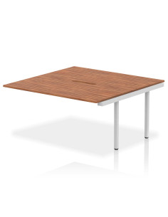 Dynamic Evolve Plus 1600mm B2B Office Bench Desk Ext Kit Walnut Top Silver Frame BE207