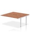 Dynamic Evolve Plus 1600mm B2B Office Bench Desk Ext Kit Walnut Top Silver Frame BE207