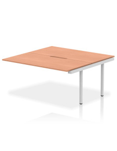 Dynamic Evolve Plus 1600mm B2B Office Bench Desk Ext Kit Beech Top Silver Frame BE208
