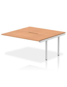 Dynamic Evolve Plus 1600mm B2B Office Bench Desk Ext Kit Oak Top Silver Frame BE210
