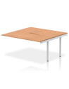 Dynamic Evolve Plus 1600mm B2B Office Bench Desk Ext Kit Oak Top Silver Frame BE210