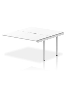 Dynamic Evolve Plus 1400mm B2B Office Bench Desk Ext Kit White Top Silver Frame BE211