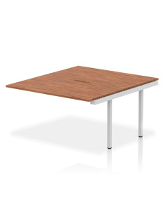 Dynamic Evolve Plus 1400mm B2B Office Bench Desk Ext Kit Walnut Top Silver Frame BE212