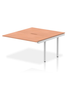Dynamic Evolve Plus 1400mm B2B Office Bench Desk Ext Kit Beech Top Silver Frame BE213