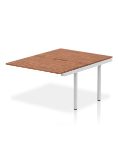 Dynamic Evolve Plus 1200mm B2B Office Bench Desk Ext Kit Walnut Top Silver Frame BE217