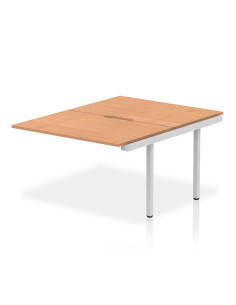 Dynamic Evolve Plus 1200mm B2B Office Bench Desk Ext Kit Oak Top Silver Frame BE220