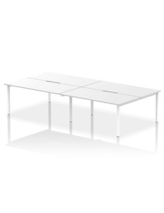 Dynamic Evolve Plus 1600mm B2B 4 Person Office Bench Desk White Top White Frame BE226