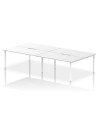 Dynamic Evolve Plus 1600mm B2B 4 Person Office Bench Desk White Top White Frame BE226