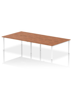 Dynamic Evolve Plus 1600mm B2B 4 Person Office Bench Desk Walnut Top White Frame BE227