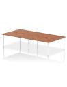 Dynamic Evolve Plus 1600mm B2B 4 Person Office Bench Desk Walnut Top White Frame BE227