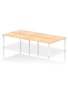 Dynamic Evolve Plus 1600mm B2B 4 Person Office Bench Desk Maple Top White Frame BE229