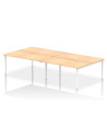 Dynamic Evolve Plus 1600mm B2B 4 Person Office Bench Desk Maple Top White Frame BE229