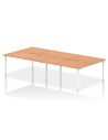 Dynamic Evolve Plus 1600mm B2B 4 Person Office Bench Desk Oak Top White Frame BE230