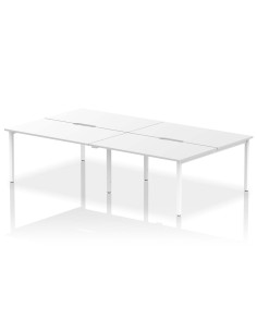 Dynamic Evolve Plus 1400mm B2B 4 Person Office Bench Desk White Top White Frame BE231