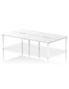 Dynamic Evolve Plus 1400mm B2B 4 Person Office Bench Desk White Top White Frame BE231