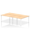 Dynamic Evolve Plus 1400mm B2B 4 Person Office Bench Desk Maple Top White Frame BE234
