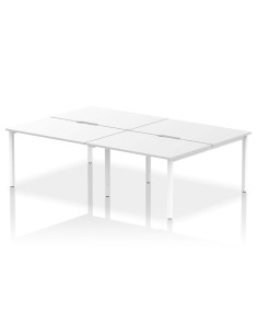 Dynamic Evolve Plus 1200mm B2B 4 Person Office Bench Desk White Top White Frame BE236